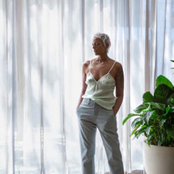 Erica Tanov Hudson Cotton Jacquard Pants - Quartz, 30 - Picture 6 of 11